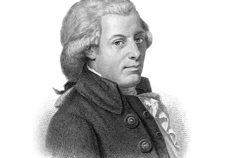 It's an illustration of Wolfgang Amadeus Mozart